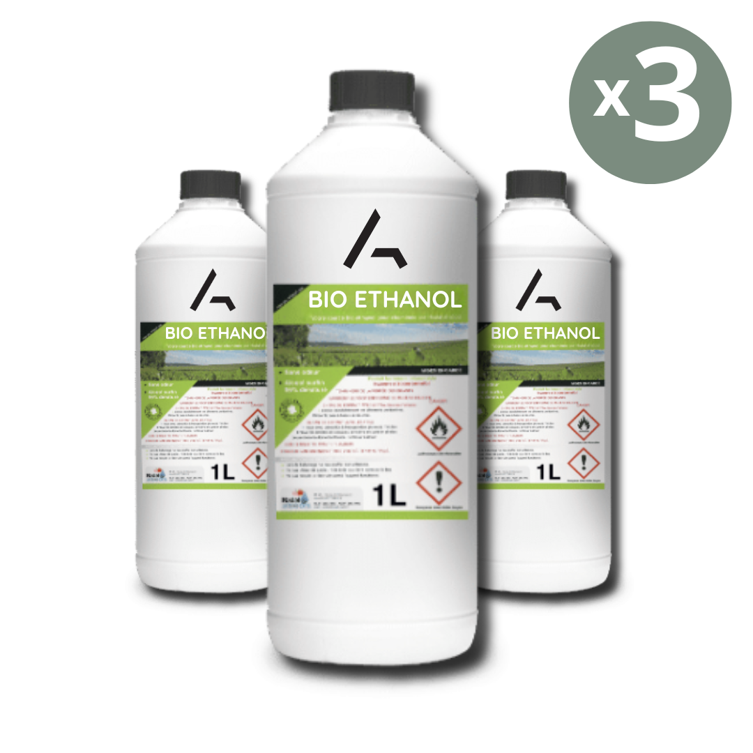 Bio-ethanol fuel – 3L (3 x 1L bottles)